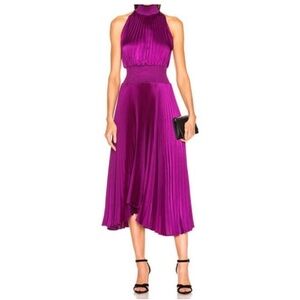 open lace back dress ALC Moira Halter Maxi Dress